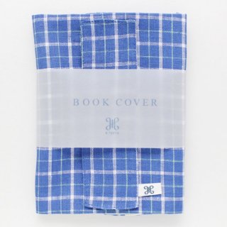 BOOK COVER文庫サイズ / リネンブルーグリーンチェック