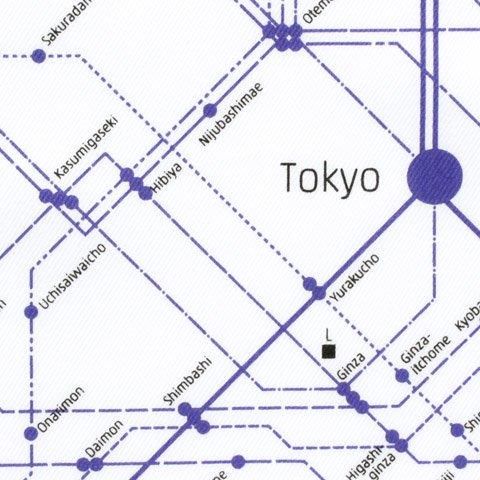 Tokyo Route Map2 | H TOKYO ハンカチ | OLD-FASHIONED STORE