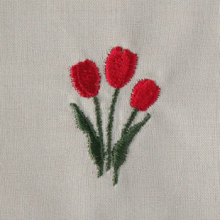 3月の花 / チューリップ刺繍ハンカチ