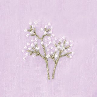 4月の花 / かすみ草刺繍ハンカチ