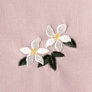 6月の花 / クチナシ刺繍ハンカチ