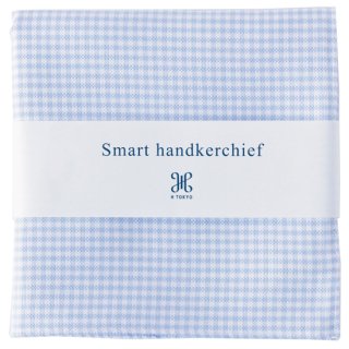 [Smart handkerchief] サックスオックスチェックハンカチ