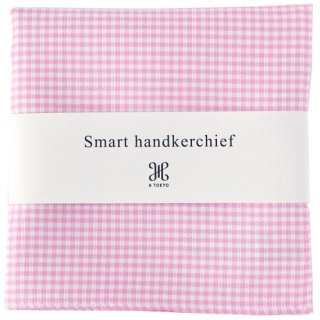[Smart handkerchief] ピンクオックスチェックハンカチ