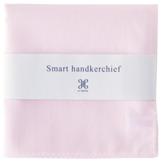 [Smart handkerchief] ピンクヘリンボーンストライプハンカチ