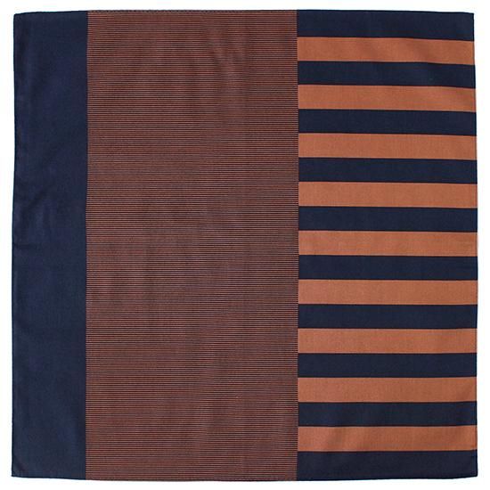 バイボーダー / ブラウンネイビー | H TOKYO ハンカチ | OLD