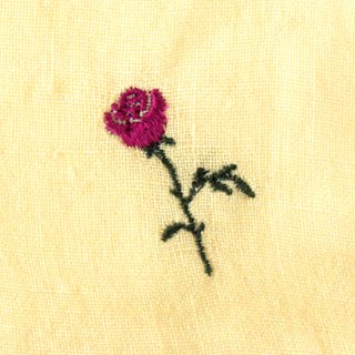 12月の花 / バラ刺繍リネンハンカチ