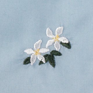 6月の花 / クチナシ刺繍ハンカチ