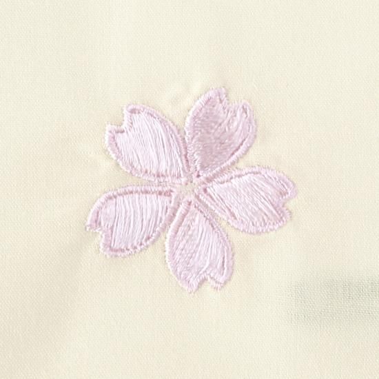 さくら刺繍ハンカチ / キナリオーガニックタイプライター | H