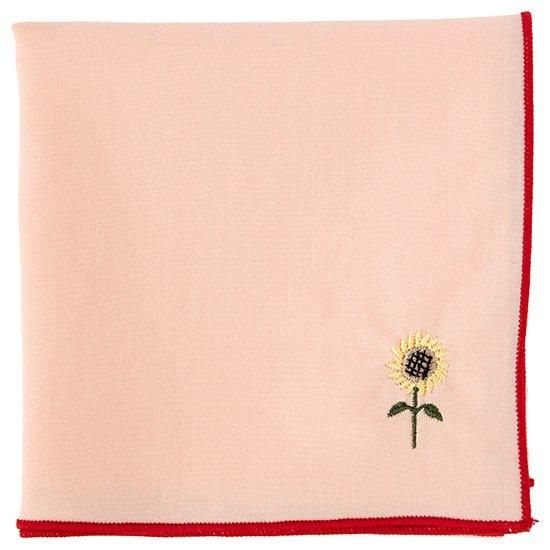 8月の花 / ひまわり刺繍ハンカチ - swimmie ハンカチ - OLD