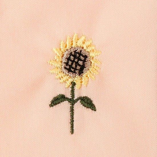 8月の花 / ひまわり刺繍ハンカチ - swimmie ハンカチ - OLD 8月の花 / ひまわり刺繍ハンカチ - swimmie ハンカチ - OLD