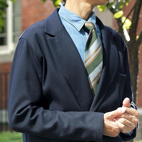 〔新品〕 ホリデーブラウン ネクタイ ブルーグリーン 未使用 タグ付き グリーンブラウンストライプネクタイ | FLATPEAKS | OLD-FASHIONED STORE