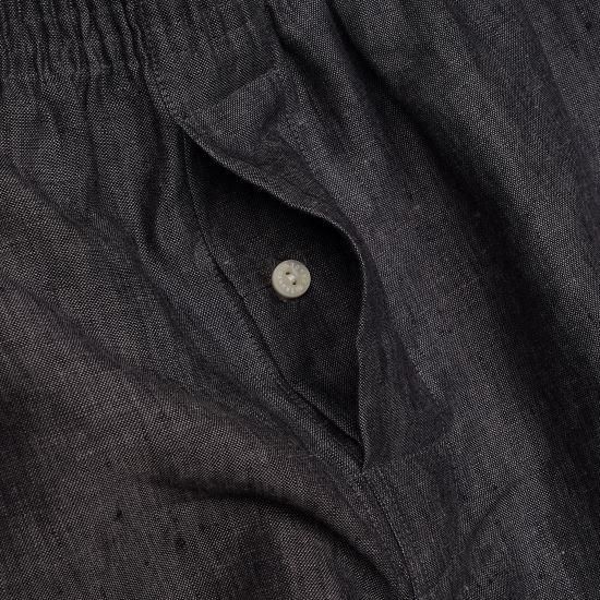 Loose fit チャコールフレンチリネンシャンブレートランクス M