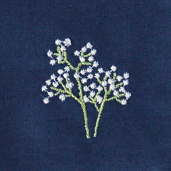 4月の花 / かすみ草刺繍ハンカチ - swimmie ハンカチ - OLD