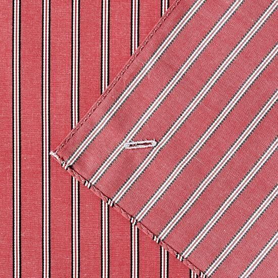 ボタンホール刺繍ハンカチ / ブラッドオレンジドビーストライプ