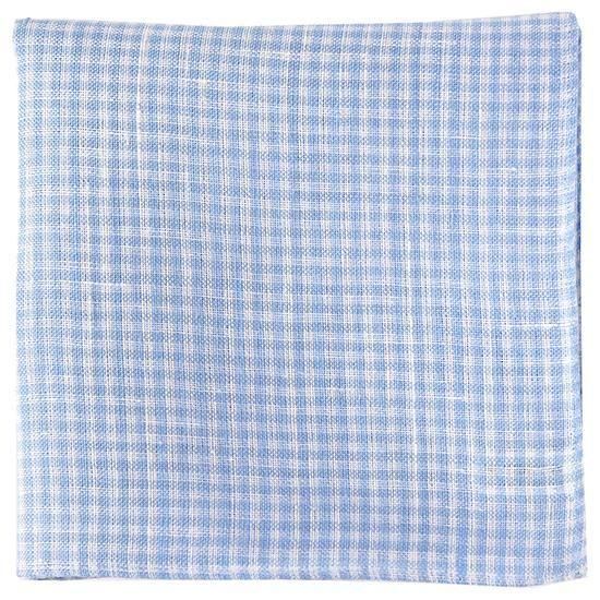 サックスギンガムチェックリネンハンカチ | H TOKYO ハンカチ | OLD