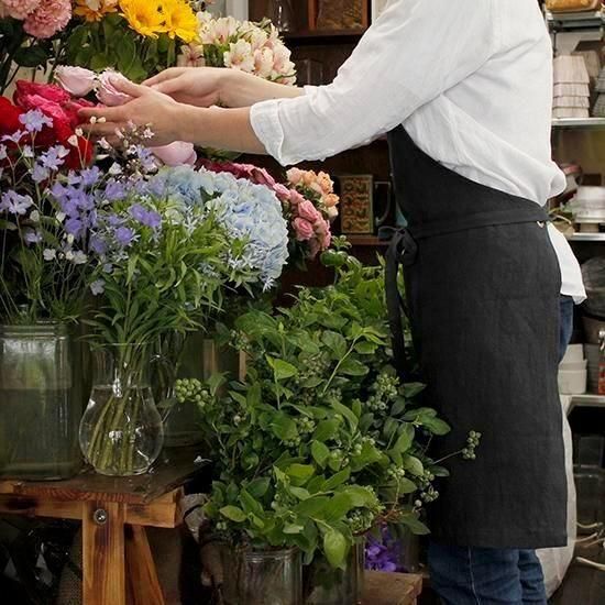 ソフトツイルジャパンリネンエプロン / グリーン | OLD