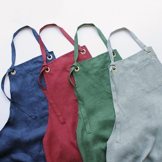 ソフトツイルジャパンリネンエプロン / ダークブルー | OLD-FASHIONED