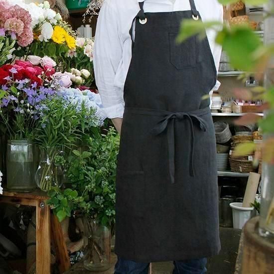 ソフトツイルジャパンリネンエプロン / ダークブルー | OLD-FASHIONED