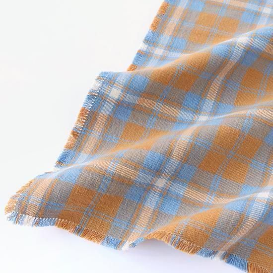 フリンジ / オレンジヴィンテージチェックハンカチ - swimmie ハンカチ