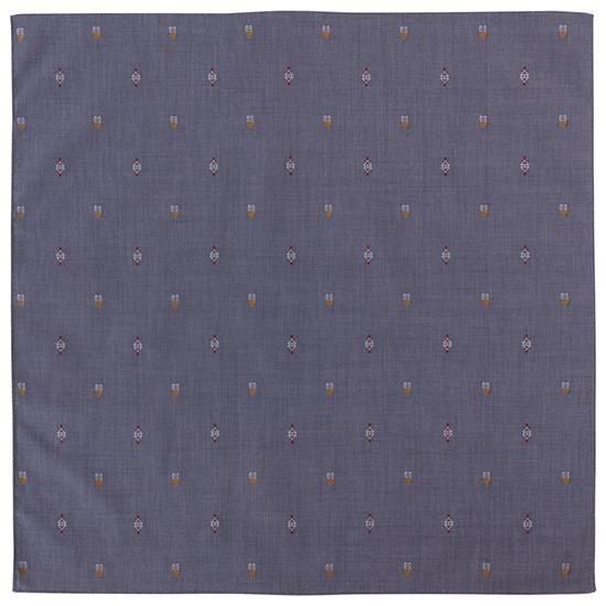 ネイビーフクロウカットジャガードハンカチ | H TOKYO ハンカチ