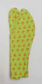 女性足袋 23.5~24.0　黄緑色　 荒磯柄