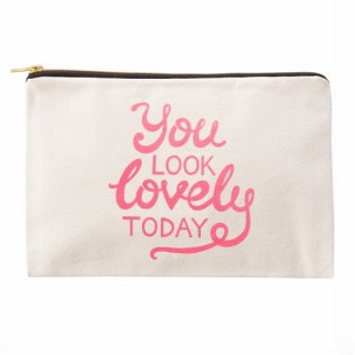  70% OFF // You LOOK lovely TODAY // ナチュラルキャンバスポーチL　