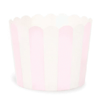 Baking Cups- Light Pink with White Stripes set of 25