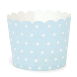 Baking Cups-<br>Light Blue with White Polka Dot<br>set of 25