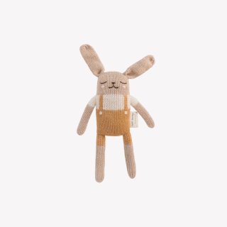  bunny knit toy // ochre overalls