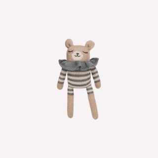  teddy knit toy // slate striped romper
