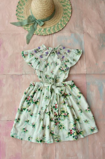 Tropical flower apron dress // 販売サイズ 2Y - 8Y - INSPIREme-輸入 ...
