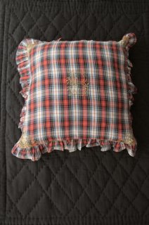  PILLOW CASE WITH FLOUNCE （Red check）