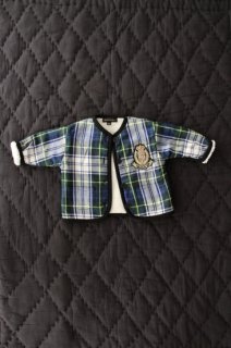  50% OFF // REVERSIBLE CARDIGAN/JACKET Dark green check // 䥵  12M - 8Y 