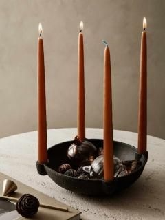  Bowl Candle Holder - Large // Ceramic Dark Grey