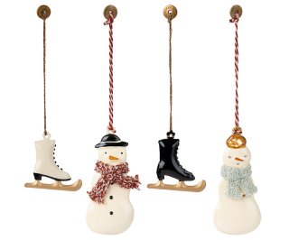  Metal Ornament Set - Winter Wonderland // Set Of 4 Ornaments 