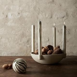  Bowl Candle Holder - Large // Ceramic Light Grey