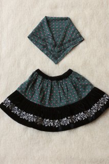  50% OFF // SKIRT AND SCARF // Provencal Print - Pique fabric // 䥵  2Y-10Y