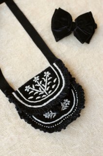  POUCH BAG + HAIR CLIP - Black Velvet