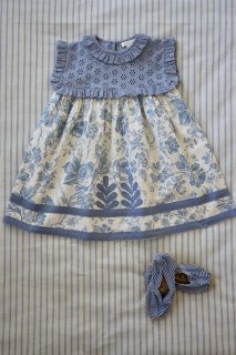  PIA DRESS top: Blue broderie anglaise; skirt: Blue tapestry print
