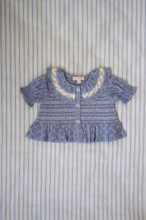  BLOUSE Blue broderie anglaise organic voile