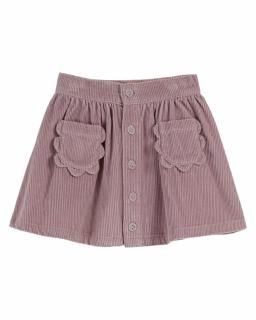  50% OFF / VELVET SKIRT PURPLE FLOWERS POCKET