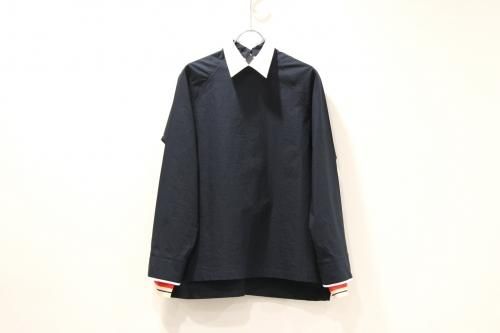 <img class='new_mark_img1' src='https://img.shop-pro.jp/img/new/icons47.gif' style='border:none;display:inline;margin:0px;padding:0px;width:auto;' />NON TOKYO / PIPING-CUFFS PULLOVER SHIRT(NAVY)