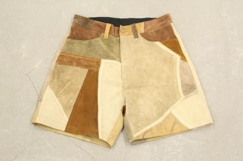 <img class='new_mark_img1' src='https://img.shop-pro.jp/img/new/icons47.gif' style='border:none;display:inline;margin:0px;padding:0px;width:auto;' />Children of the discordance / VINTAGE PATCH LEATHER SHORTS(BROWN) - COLOR 2