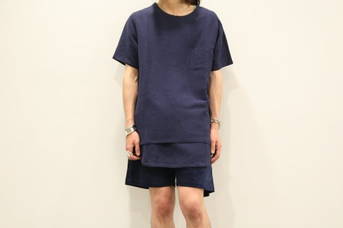 Children of the discordance / LEATHER EASY SHORTS(NAVY)