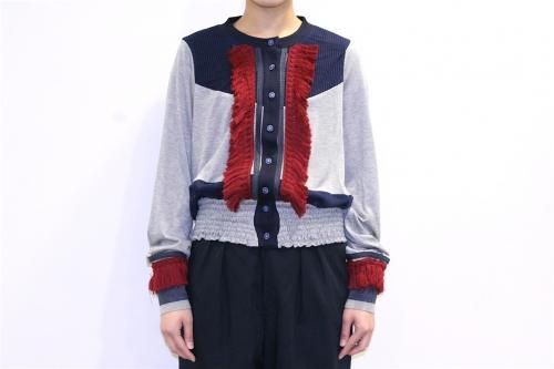 <img class='new_mark_img1' src='https://img.shop-pro.jp/img/new/icons47.gif' style='border:none;display:inline;margin:0px;padding:0px;width:auto;' />NON TOKYO / FRINGE CARDIGAN(GRAY/NAVY)