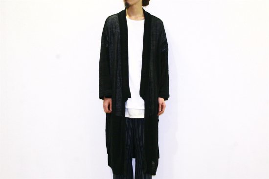 YASHIKI | ヤシキ Hikeshi Knit Gown /ヒケシニットガウン (BLACK