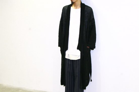 YASHIKI | ヤシキ Hikeshi Knit Gown /ヒケシニットガウン (BLACK