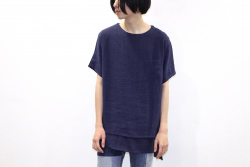 <img class='new_mark_img1' src='https://img.shop-pro.jp/img/new/icons47.gif' style='border:none;display:inline;margin:0px;padding:0px;width:auto;' />THEE / LINEN TEE(NAVY)