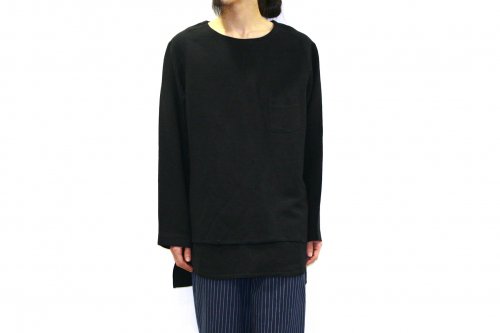 <img class='new_mark_img1' src='https://img.shop-pro.jp/img/new/icons47.gif' style='border:none;display:inline;margin:0px;padding:0px;width:auto;' />THEE / LINEN LONG SLEEVE TEE(BLACK)