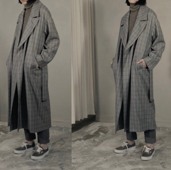 ATELIER BÉTON | アトリエ ベトン WOOL CHECK CONCEAL TRENCH ATELIER BÉTON | アトリエ ベトン WOOL CHECK CONCEAL TRENCH